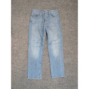 Mother Jeans Womens 28x26.5 Straight Crop The Tomcat World At My Feet Blue